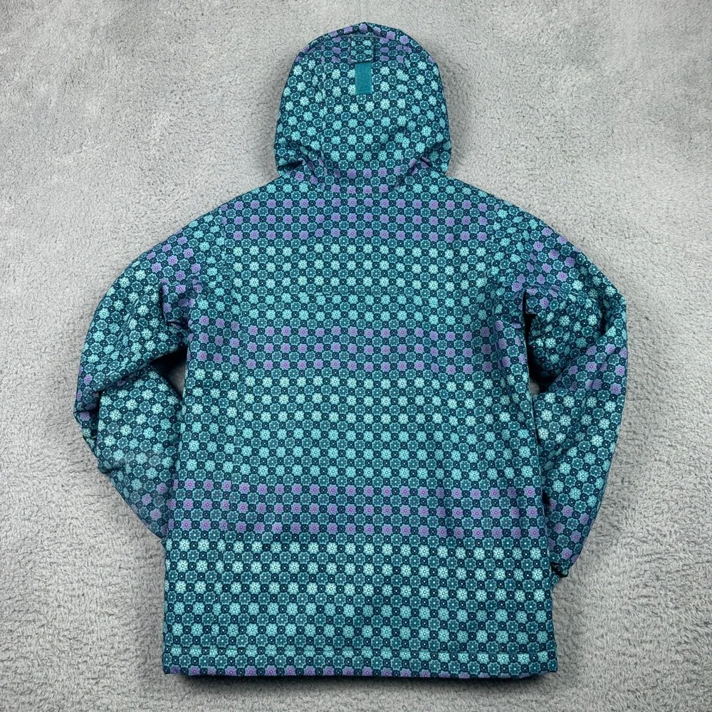 Columbia Omni-Heat Outgrown Sleeves‎ Winter Jacket Kids Medium Teal Floral Coat